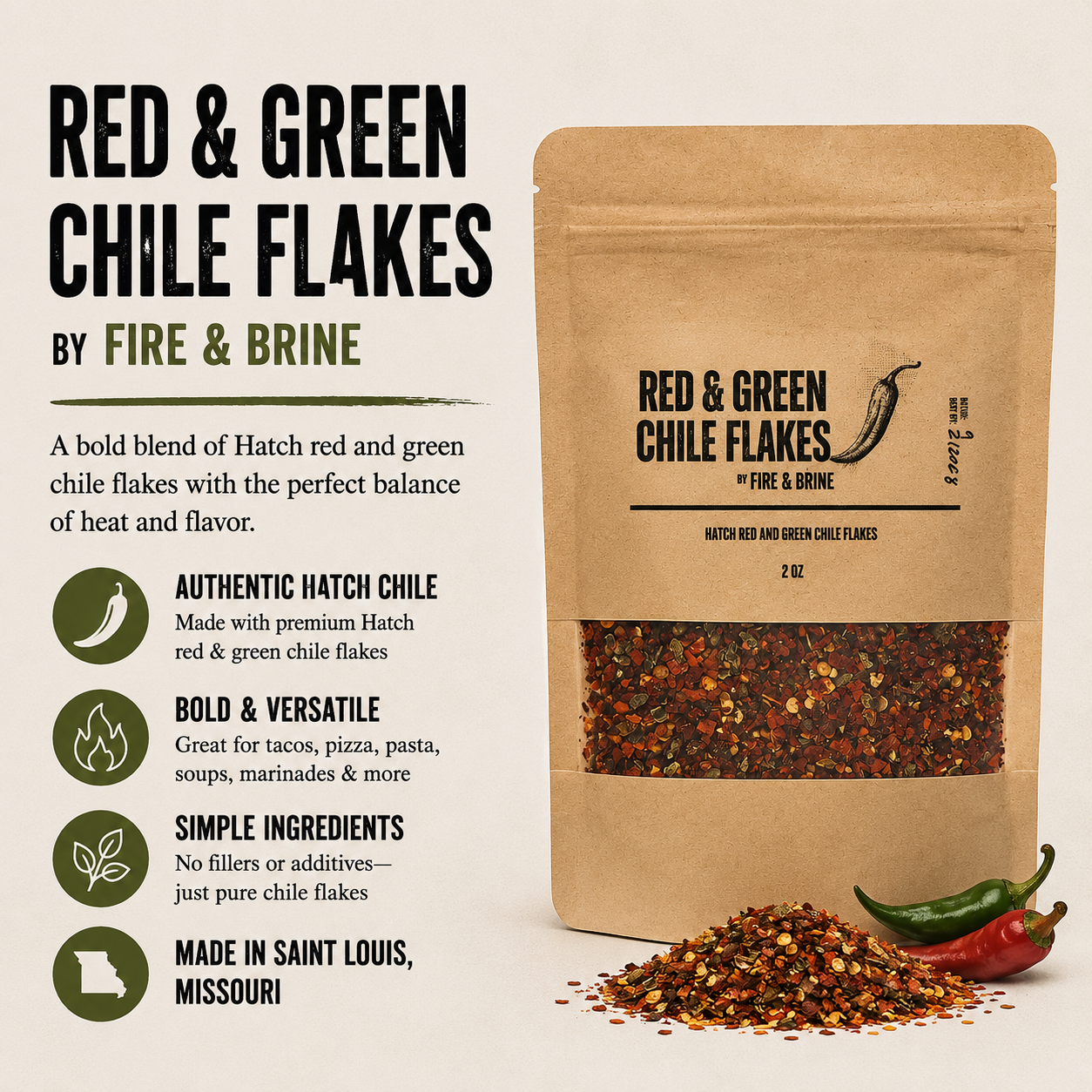 New Mexico Hatch red and green chile flakes for Southwestern recipes grilling and roasting